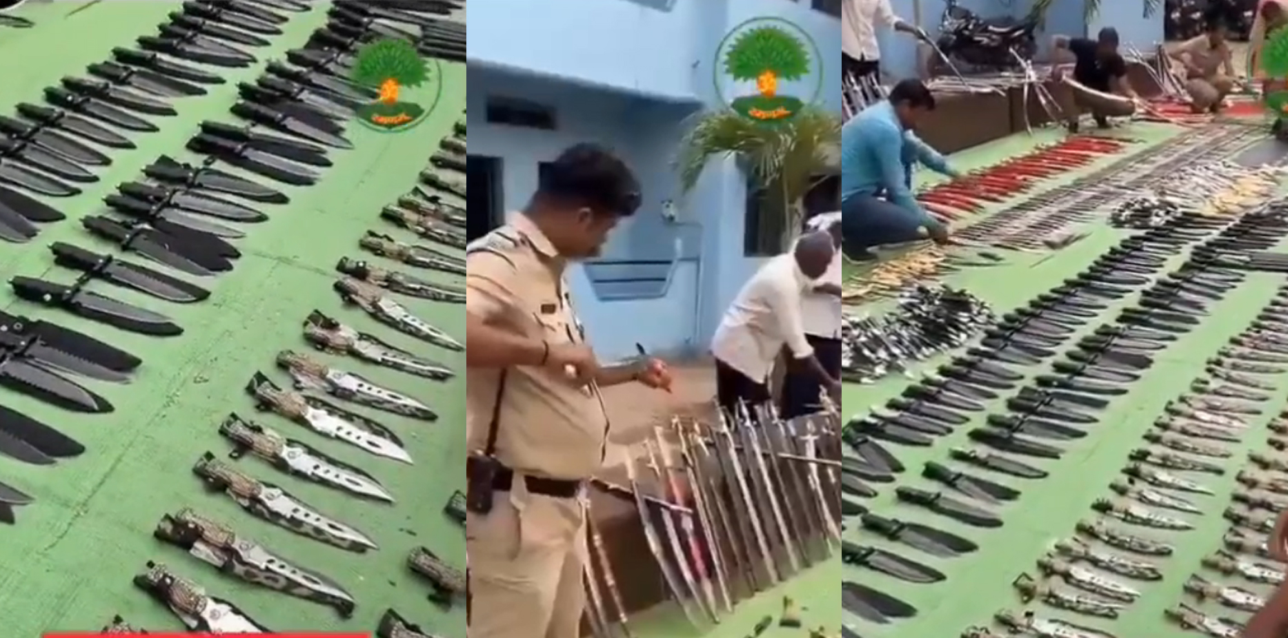 آر ایس ایس کے دفتر سے برآمد ہتھیار