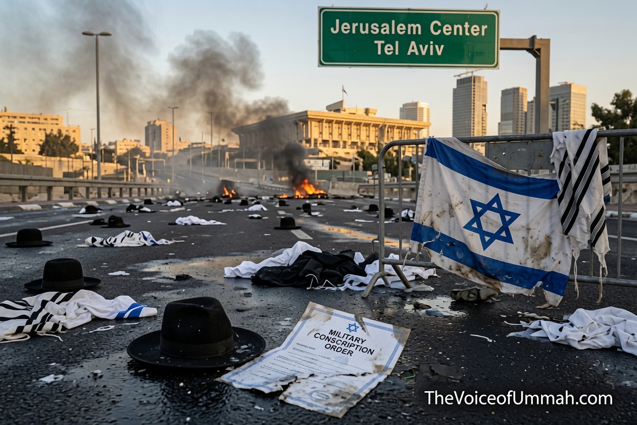 صہیونی رجیم میں فوج بھرتی کے خلاف ultra-Orthodox یہودیوں کا پرتشدد احتجاج