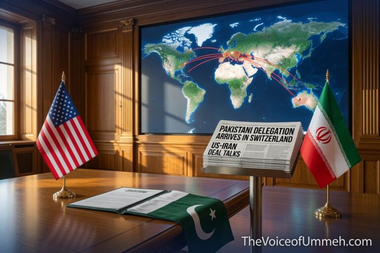 پاکستانی وفد سوئٹزر لینڈ میں ایران امریکہ معاہدے کی تقریب کے لیے پہنچا