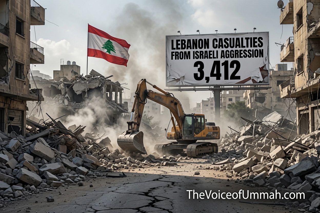 لبنان میں اسرائیلی جارحیت سے شہدا کی تعداد 3,412 ہو گئی