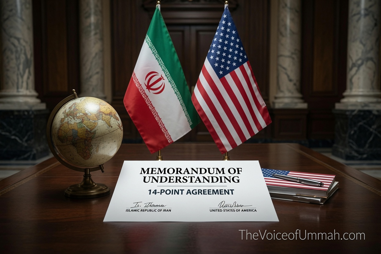 The White House has released the full text of the 14-point Memorandum of Understanding (MoU) between Iran and the United States. The document aims to bring an immediate and permanent end to the war on all fronts. Here is the complete text of the 14-point Iran-US Memorandum of Understanding: The United States and Iran, along with their respective allies in the current war, announce the immediate and permanent cessation of all military operations on all fronts, including Lebanon. They commit not to initiate any war or military action against each other, refrain from the use or threat of force, and ensure respect for Lebanon’s territorial integrity and sovereignty. The United States and Iran commit to respecting each other’s sovereignty and territorial integrity and to refraining from interference in each other’s internal affairs. The United States and Iran commit to completing negotiations and finalizing a comprehensive agreement within a maximum of 60 days, which may be extended by mutual consent. Upon signing the agreement, the United States will begin lifting its naval blockade and all restrictions against the Islamic Republic of Iran, with the full lifting of the naval blockade to be completed within 30 days. During this period, maritime traffic will resume at pre-war levels under Iranian administration. The US also commits to withdrawing its military presence near Iran within 30 days after the final agreement. Upon signing the MoU, Iran will make its best efforts to ensure safe passage for commercial vessels through the Strait of Hormuz without charging fees for a period of 60 days. Iran will coordinate with Oman to establish future joint management and maritime services for the Strait. The United States commits to working with its regional partners to prepare a final, mutually agreed reconstruction and economic development plan for Iran worth at least $300 billion as part of the final agreement. The United States commits to lifting all sanctions against the Islamic Republic of Iran, including UN Security Council resolutions, IAEA Board resolutions, and all unilateral primary and secondary US sanctions, according to a schedule to be agreed in the final agreement. The Islamic Republic of Iran reaffirms that it will not acquire or develop nuclear weapons. The two sides agree to resolve the issue of enriched material through a mutually agreed mechanism, including down-blending under IAEA supervision. Pending the final agreement, both sides agree to maintain the current status quo. Iran will maintain its current nuclear program, and the US will not impose new sanctions or additional military deployments in the region. The United States commits to granting exemptions for the export of Iranian crude oil, petroleum products, and related derivatives immediately upon signing the MoU, including related services such as banking, insurance, and transportation. The United States commits to making Iran’s frozen or restricted funds fully available upon implementation of the MoU. The mechanism for their release will be agreed during negotiations. A monitoring mechanism will be established to oversee the implementation of this MoU and the final agreement. After signing the MoU and beginning implementation of the relevant clauses, the United States and Iran will begin negotiations on the final agreement. The final agreement will be endorsed through a United Nations Security Council resolution. Also Read: The memorandum is scheduled to be officially signed in Geneva on Friday. Iranian officials have described it as a consolidation of Iran’s victories on the battlefield through diplomacy while safeguarding national interests and sovereignty.
