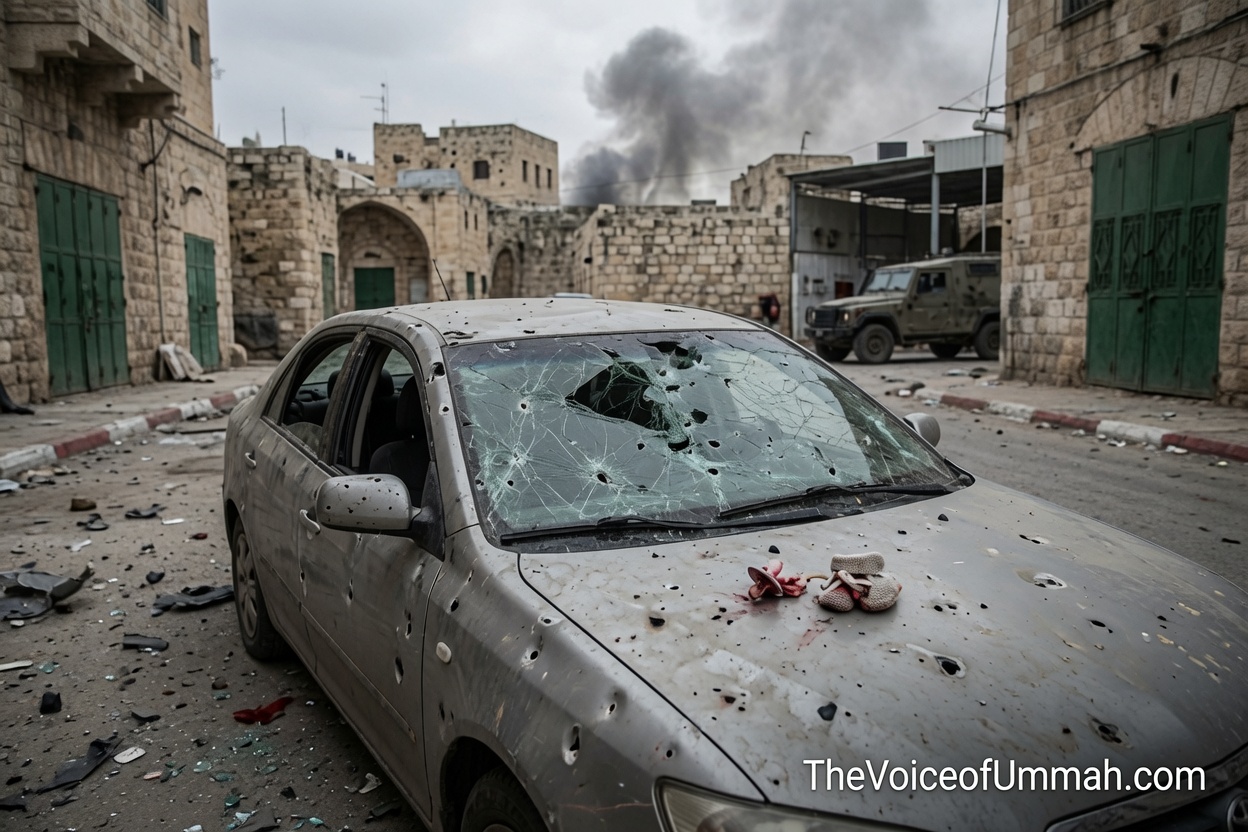 Israeli occupation forces shoot Palestinian family in Hebron injuring infant