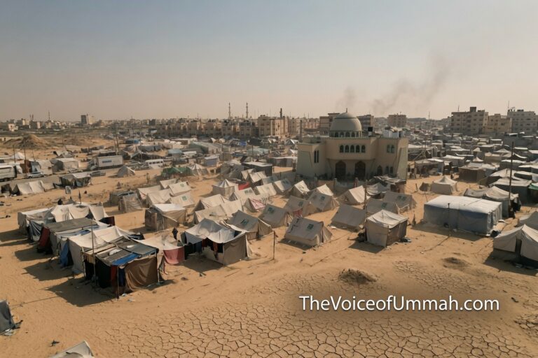 غزہ میں شدید گرمی اور بے گھر فلسطینی