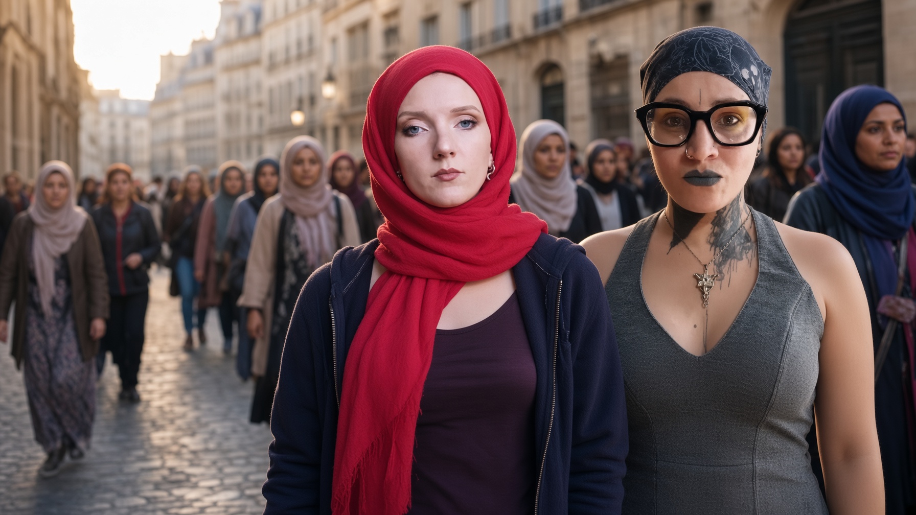 Woman wearing a headscarf
